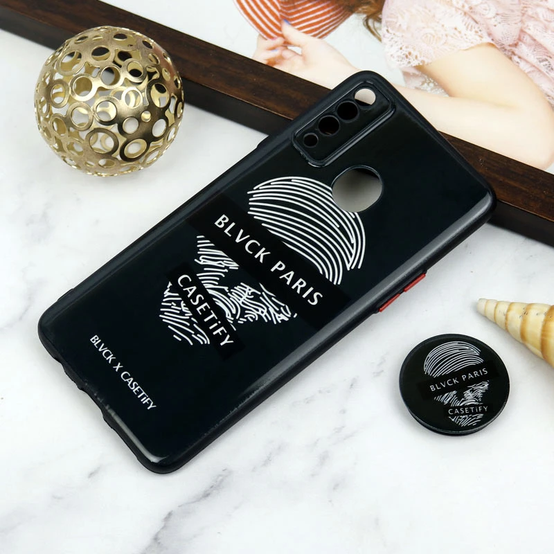 قاب PC محافظ لنز دار طرح Blvck + پاپ سوکت Samsung Galaxy A20s