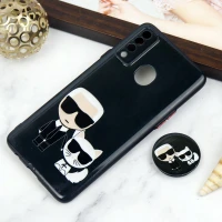 قاب PC محافظ لنز دار طرح Boss Cat + پاپ سوکت Samsung Galaxy A20s