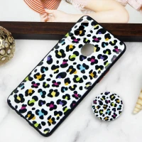 قاب PC محافظ لنز دار طرح پلنگی + پاپ سوکت Samsung Galaxy A20s