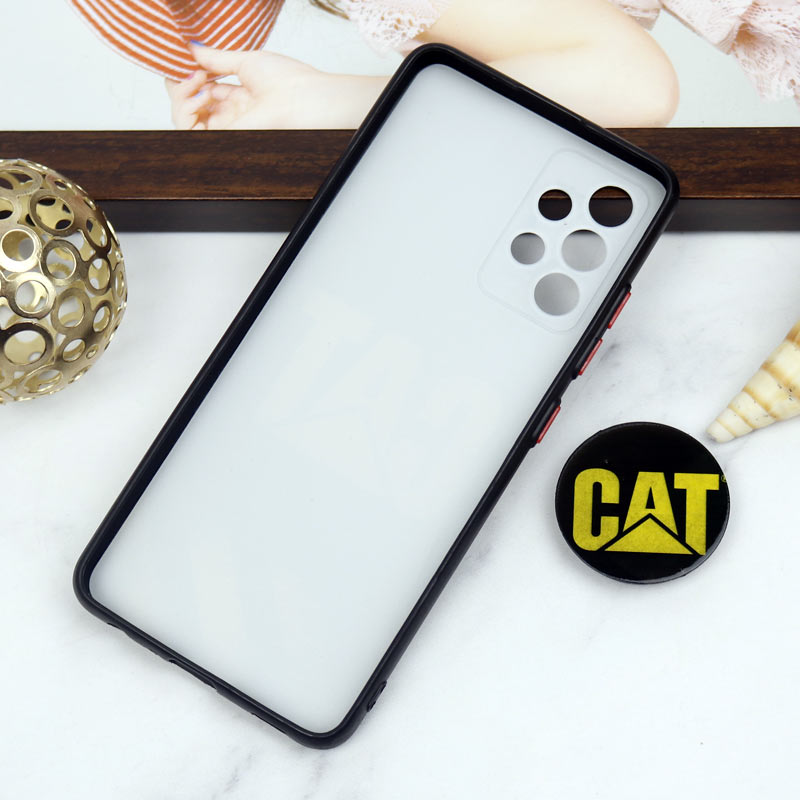 قاب PC محافظ لنز دار طرح CAT + پاپ سوکت Samsung Galaxy A32 4G