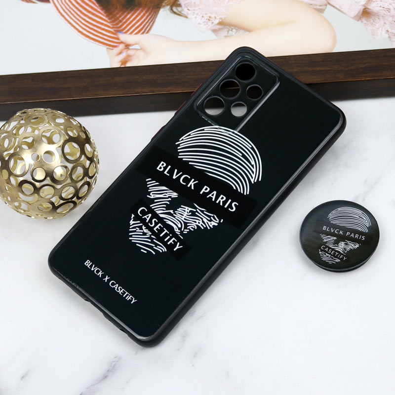 قاب PC محافظ لنز دار طرح Blvck + پاپ سوکت Samsung Galaxy A32 4G