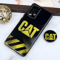 قاب PC محافظ لنز دار طرح CAT + پاپ سوکت Samsung Galaxy A32 4G