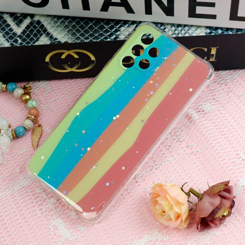 قاب محافظ لنزدار رنگین کمانی ستاره ای Samsung Galaxy A32 4G