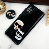 قاب PC محافظ لنز دار طرح Boss Cat + پاپ سوکت Samsung Galaxy A51