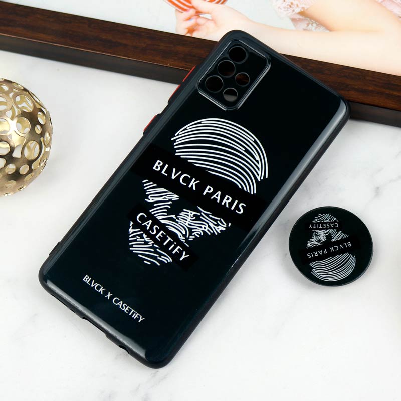 قاب PC محافظ لنز دار طرح Blvck + پاپ سوکت Samsung Galaxy A51