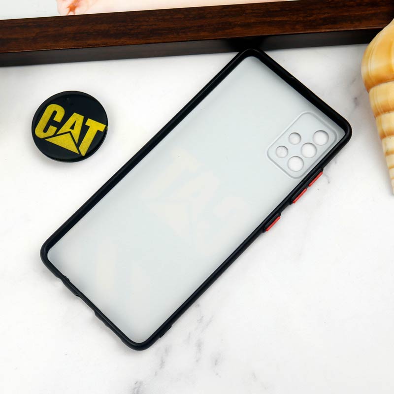 قاب PC محافظ لنز دار طرح CAT + پاپ سوکت Samsung Galaxy A51
