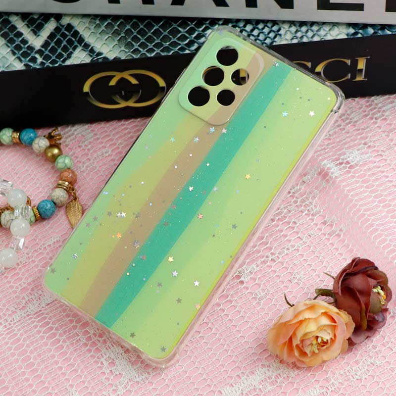 قاب سامسونگ Galaxy A52 / A52s طرح رنگین کمانی ستاره ای محافظ لنزدار
