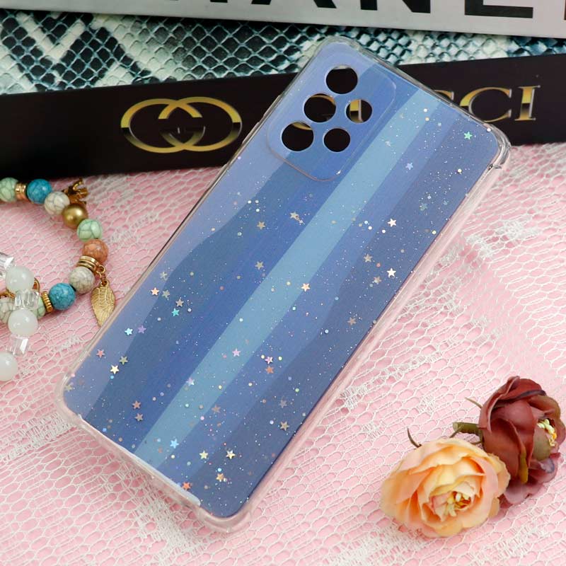 قاب سامسونگ Galaxy A52 / A52s طرح رنگین کمانی ستاره ای محافظ لنزدار
