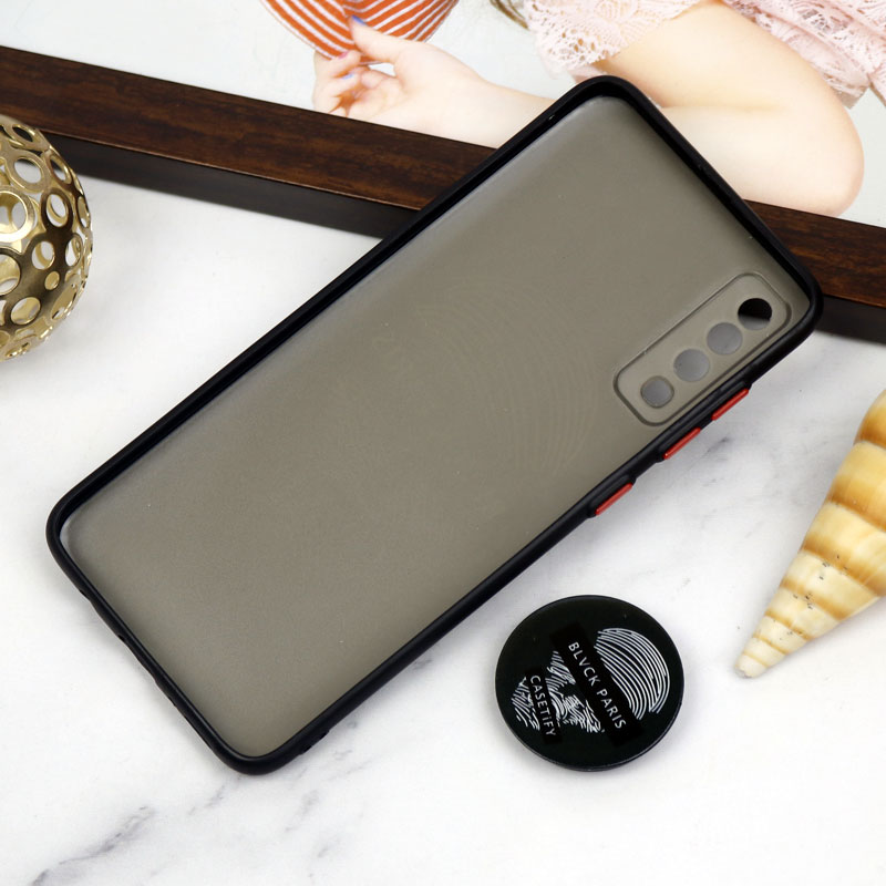 قاب PC محافظ لنز دار طرح Blvck + پاپ سوکت Samsung Galaxy A70