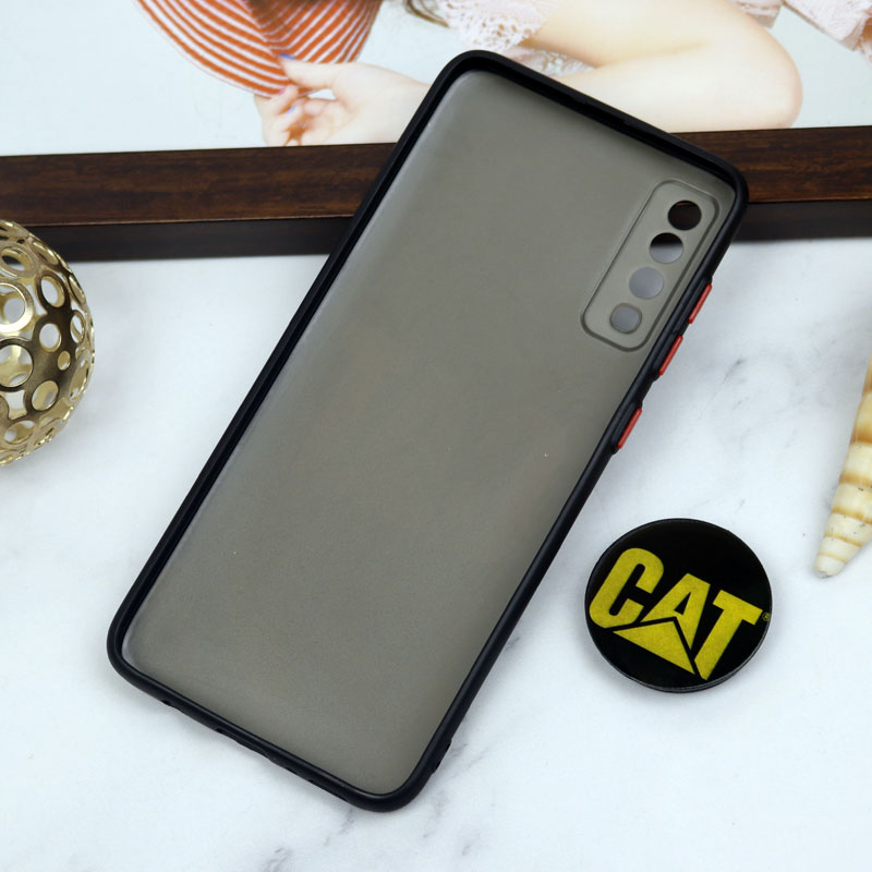 قاب PC محافظ لنز دار طرح CAT + پاپ سوکت Samsung Galaxy A70