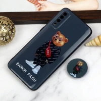 قاب PC محافظ لنز دار طرح Baron + پاپ سوکت Samsung Galaxy A70
