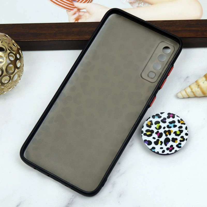 قاب PC محافظ لنز دار طرح پلنگی + پاپ سوکت Samsung Galaxy A70