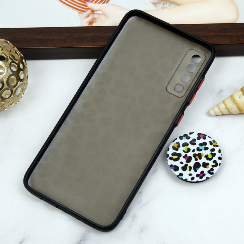 قاب PC محافظ لنز دار طرح پلنگی + پاپ سوکت Samsung Galaxy A70