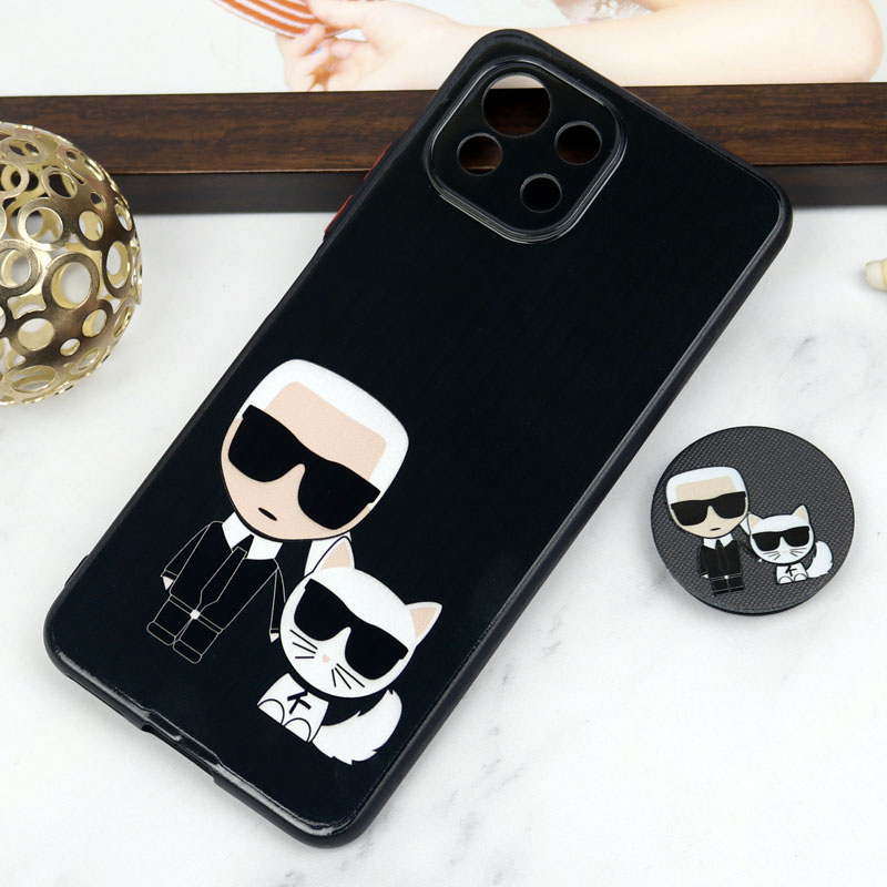 قاب PC محافظ لنز دار طرح Boss Cat + پاپ سوکت Xiaomi Mi 11 Lite