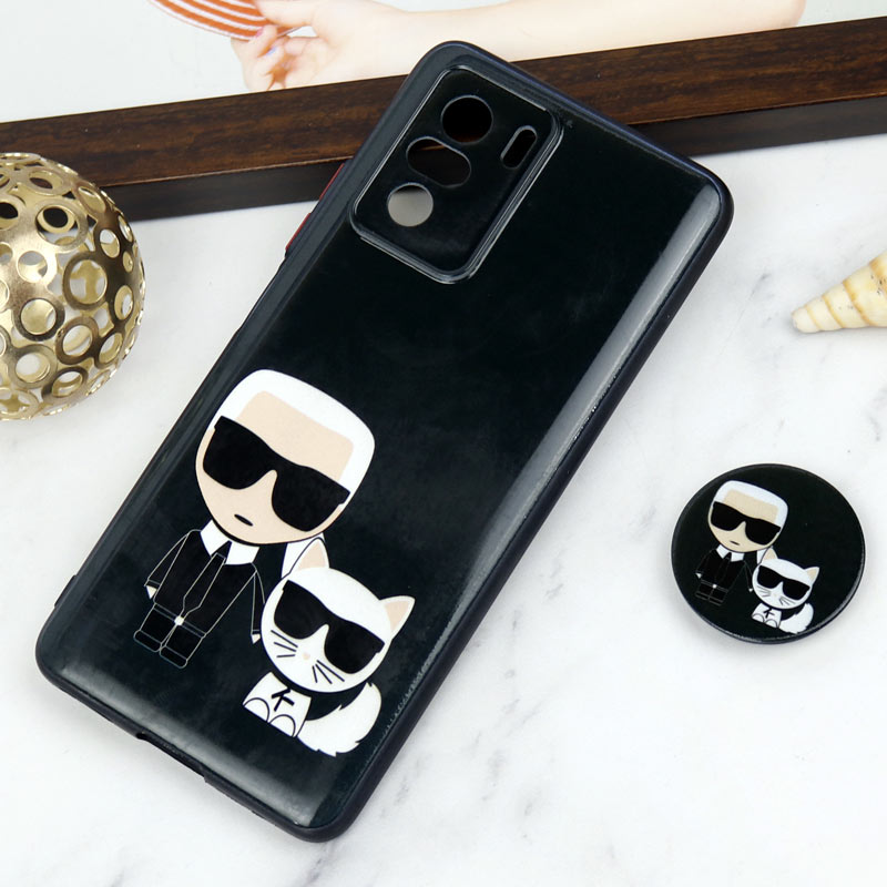 قاب PC محافظ لنز دار طرح Boss Cat + پاپ سوکت Xiaomi Poco F3