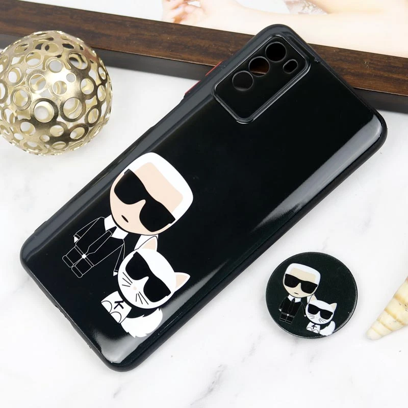 قاب PC محافظ لنز دار طرح Boss Cat + پاپ سوکت Xiaomi Poco M3