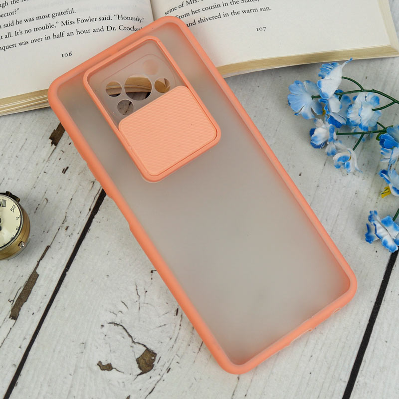 قاب PC مات محافظ لنز دار کشویی Xiaomi Poco X3 گلبهی