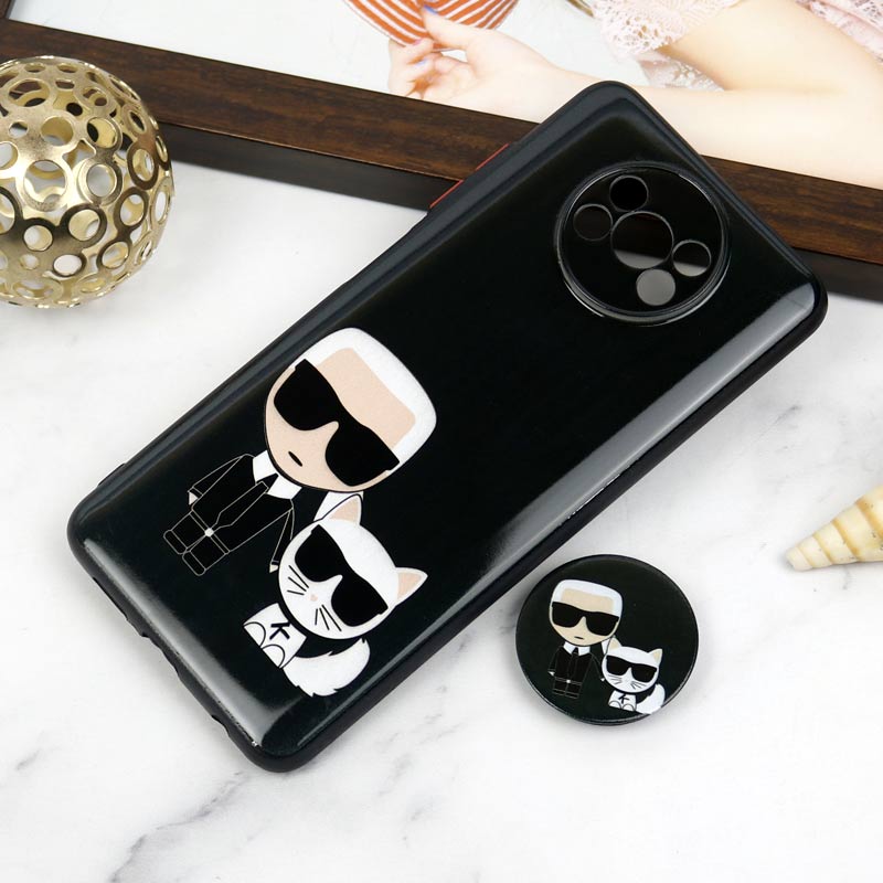قاب PC محافظ لنز دار طرح Boss Cat + پاپ سوکت Xiaomi Poco X3