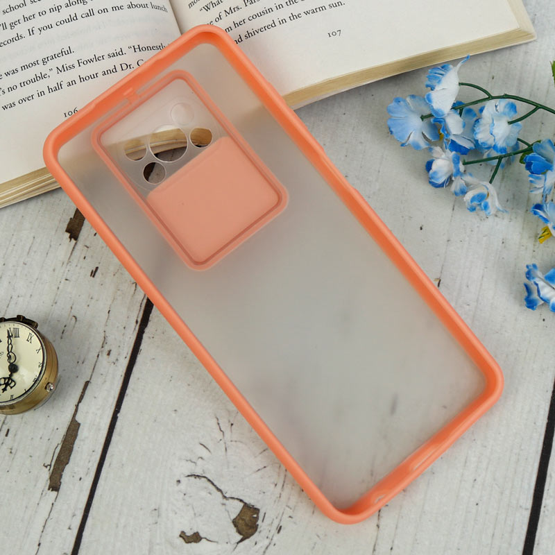 قاب PC مات محافظ لنز دار کشویی Xiaomi Poco X3 گلبهی