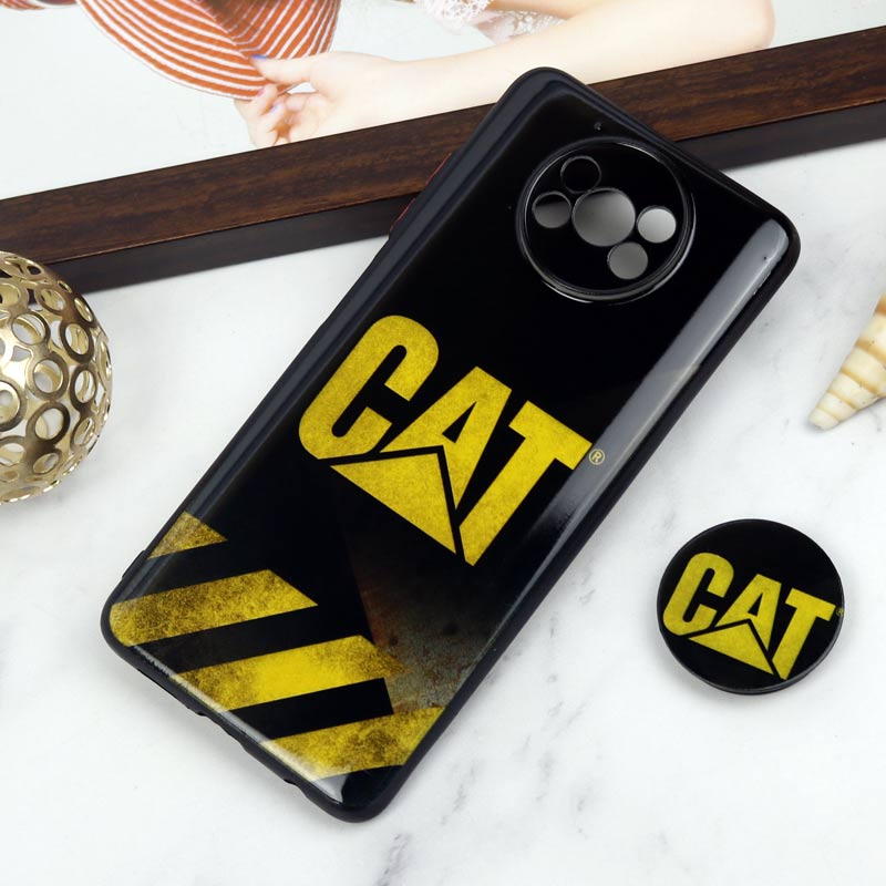 قاب PC محافظ لنز دار طرح Cat + پاپ سوکت Xiaomi Poco X3