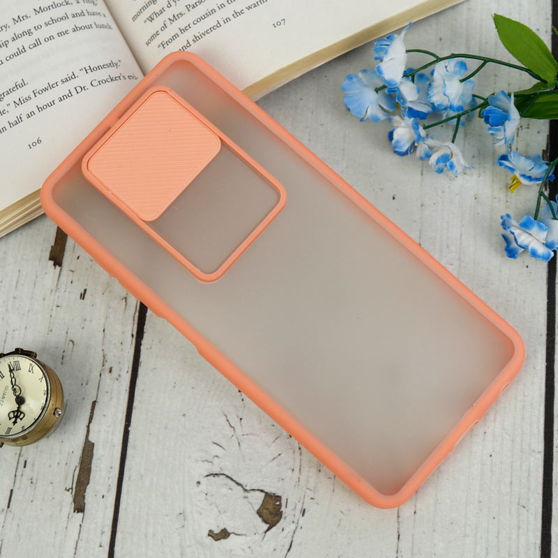 قاب PC مات محافظ لنز دار کشویی Xiaomi Poco X3 گلبهی
