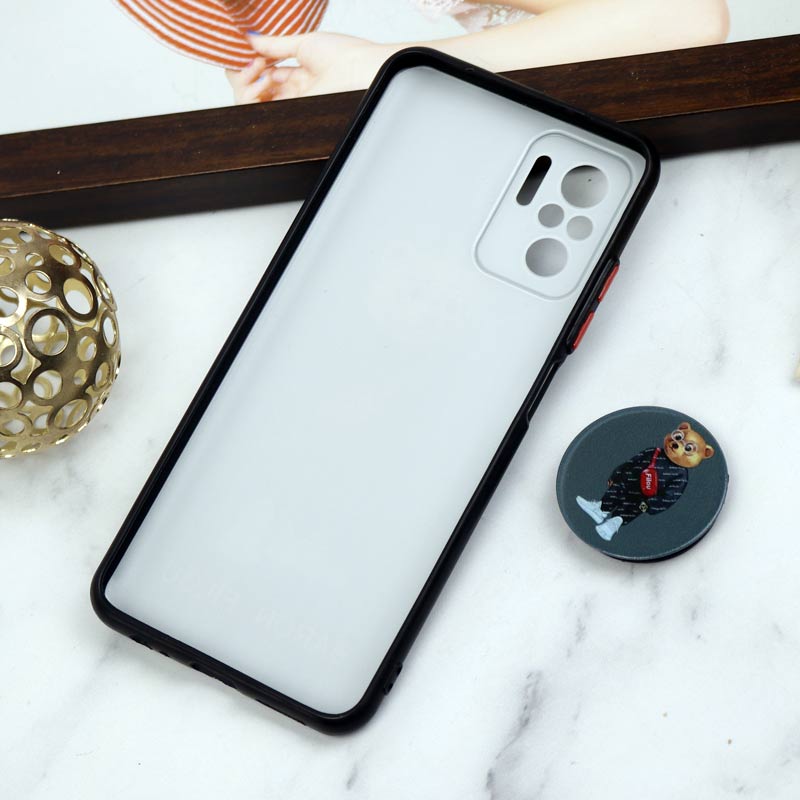 قاب PC محافظ لنز دار طرح Baron + پاپ سوکت Xiaomi Redmi Note 10 / Note 10s