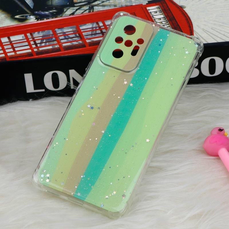 قاب شیائومی Redmi Note 10 Pro طرح رنگین کمانی ستاره ای محافظ لنزدار