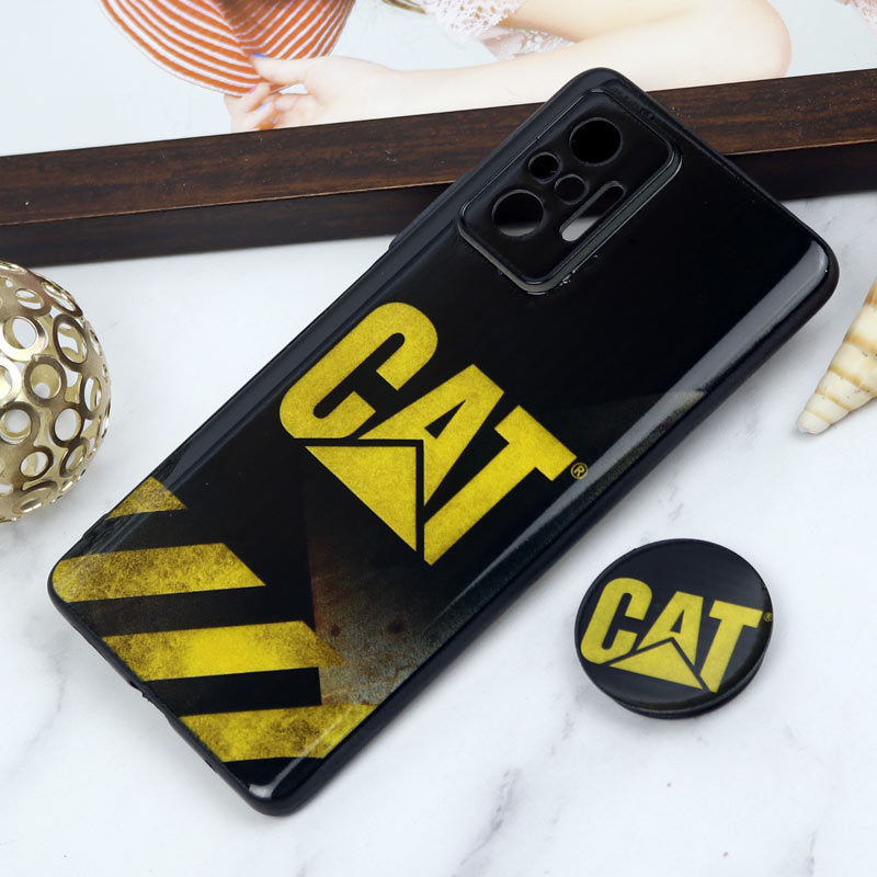 قاب PC محافظ لنز دار طرح Cat + پاپ سوکت Xiaomi Redmi Note 10 Pro