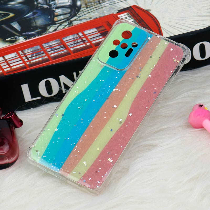 قاب شیائومی Redmi Note 10 Pro طرح رنگین کمانی ستاره ای محافظ لنزدار