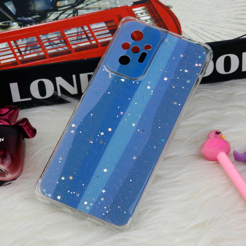 قاب شیائومی Redmi Note 10 Pro طرح رنگین کمانی ستاره ای محافظ لنزدار