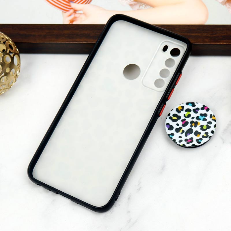 قاب PC محافظ لنز دار طرح پلنگی + پاپ سوکت Xiaomi Redmi Note 8