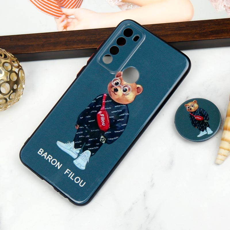 قاب PC محافظ لنز دار طرح Baron + پاپ سوکت Xiaomi Redmi Note 8