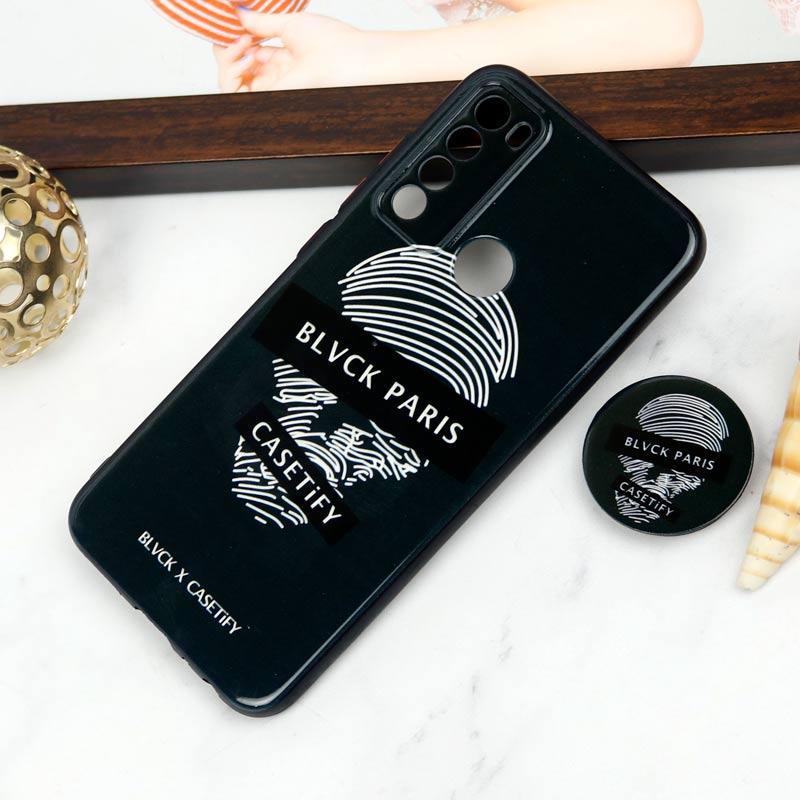 قاب PC محافظ لنز دار طرح Blvck + پاپ سوکت Xiaomi Redmi Note 8