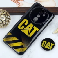 قاب PC محافظ لنز دار طرح CAT + پاپ سوکت Xiaomi Redmi Note 8 Pro