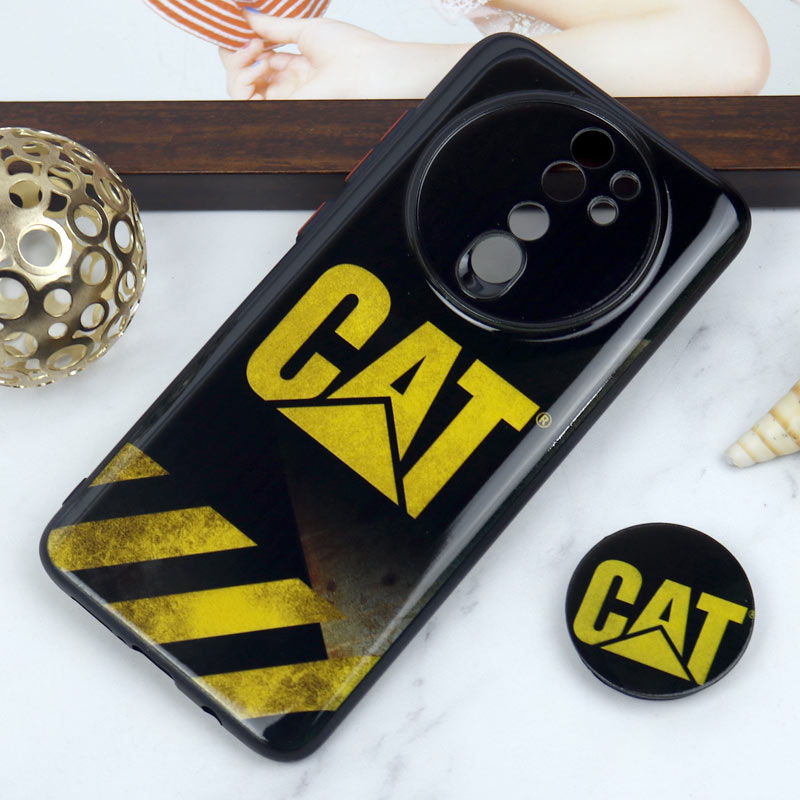 قاب PC محافظ لنز دار طرح CAT + پاپ سوکت Xiaomi Redmi Note 8 Pro