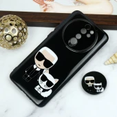 قاب PC محافظ لنز دار طرح Boss Cat + پاپ سوکت Xiaomi Redmi Note 8 Pro