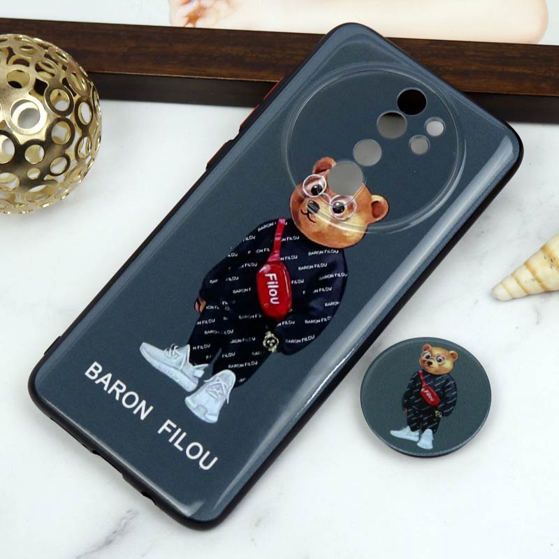 قاب PC محافظ لنز دار طرح Baron + پاپ سوکت Xiaomi Redmi Note 8 Pro