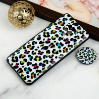 قاب PC محافظ لنز دار طرح پلنگی + پاپ سوکت Xiaomi Redmi Note 9s / Note 9 Pro