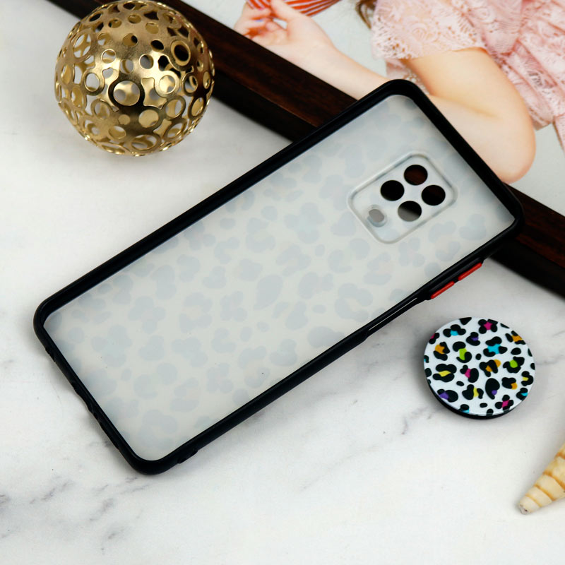 قاب PC محافظ لنز دار طرح پلنگی + پاپ سوکت Xiaomi Redmi Note 9s / Note 9 Pro