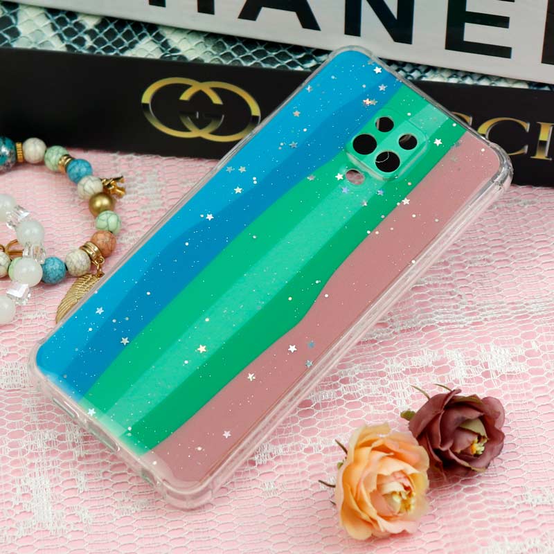 قاب محافظ لنزدار رنگین کمانی ستاره ای Xiaomi Redmi Note 9s / Note 9 Pro