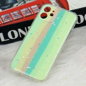 قاب آیفون iPhone 12 طرح رنگین کمانی ستاره ای محافظ لنزدار