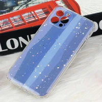 قاب آیفون iPhone 12 Pro طرح رنگین کمانی ستاره ای محافظ لنزدار