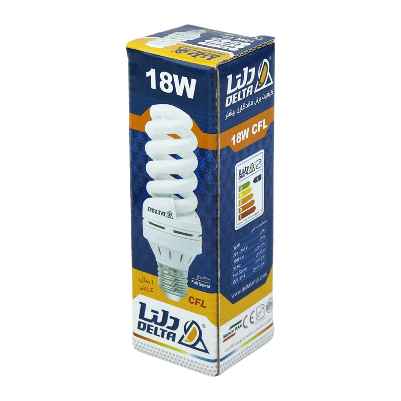 لامپ کم مصرف دلتا Delta Full Spiral E27 18W