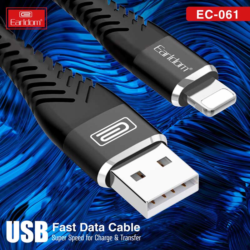 کابل آیفونی فست شارژ Earldom EC-061I 2.4A 1m