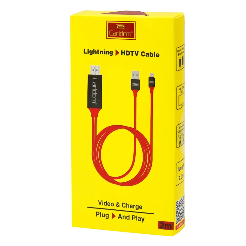 کابل تبدیل Lightning به HDMI ارلدام ET-W5 طول 2 متر