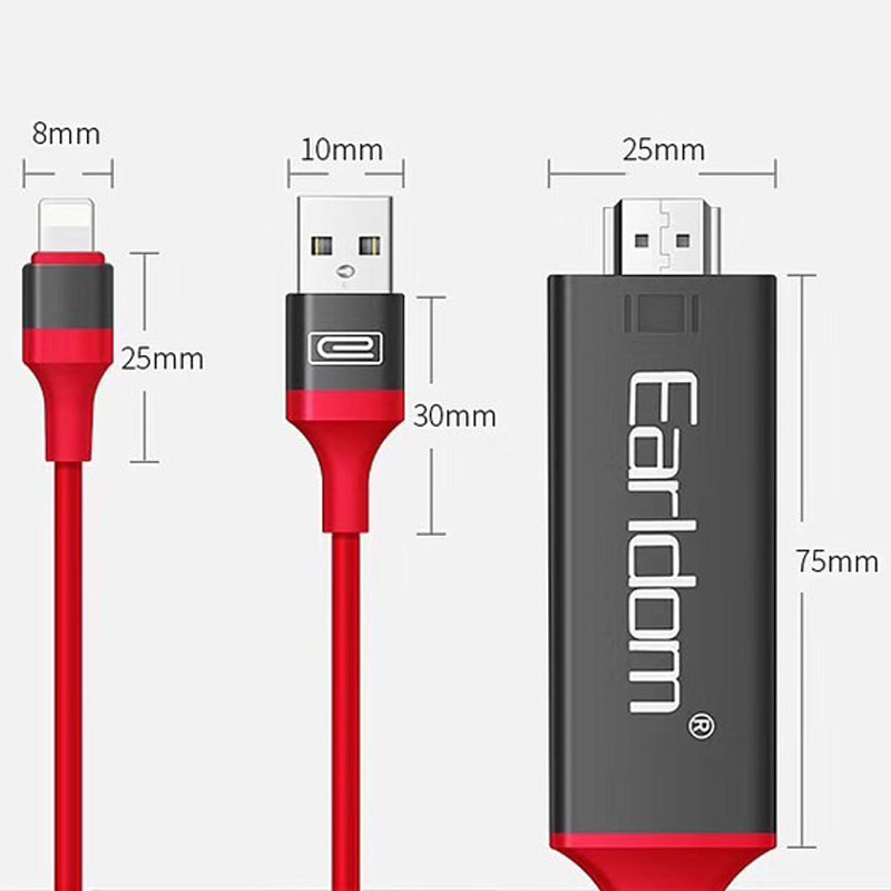 کابل تبدیل Earldom ET-W5 Lightning to HDMI 2m