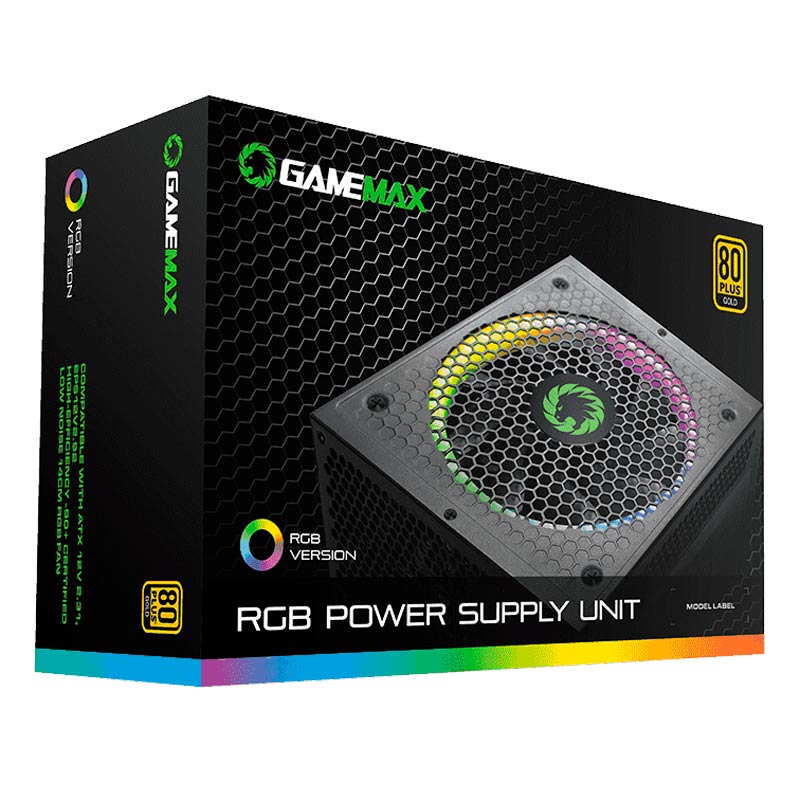 پاور ماژولار 750 وات گیم مکس GameMax RGB750 Rainbow Gold