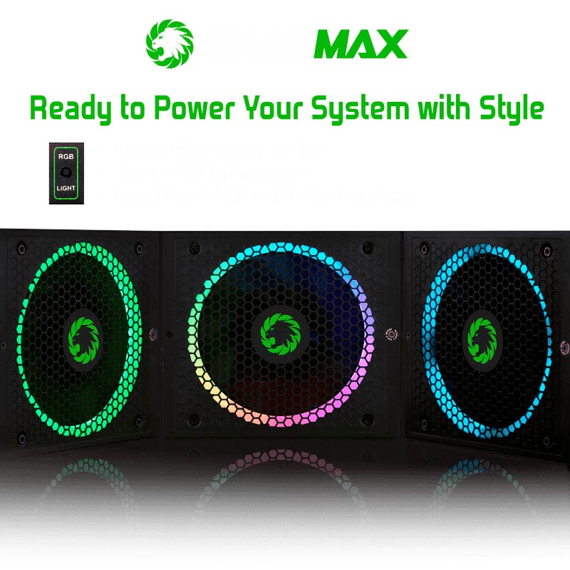 پاور ماژولار 750 وات گیم مکس GameMax RGB750 Rainbow Gold