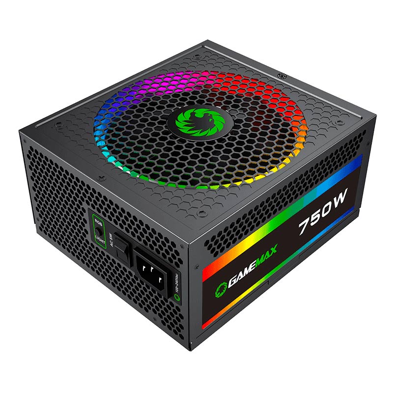 پاور ماژولار 750 وات گیم مکس GameMax RGB750 Rainbow Gold