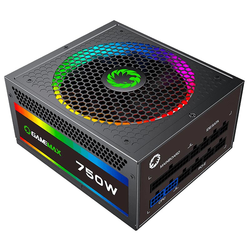 پاور ماژولار 750 وات گیم مکس GameMax RGB750 Rainbow Gold
